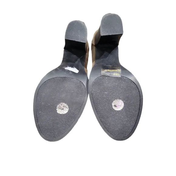 Charlotte Russe Brown Faux Suede Thigh High Heeled Boots Size 8 - Picture 6 of 9